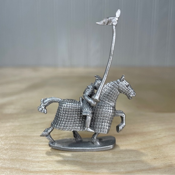 Vintage Ral Partha Pewter Mounted Medieval Chain Mail Lance Knight PP 663 - Picture 4 of 8